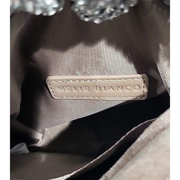 Melie Bianco Estela Taupe Velvet Rhinestone Top Handle Bag - Msrp $68 NWT - Picture 12 of 16
